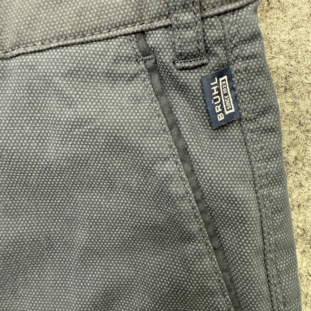 Bruhl Venice B Turn Mens Navy Blue Textured Stretch Cotton Chino Pants 42R 58 - Picture 7 of 12